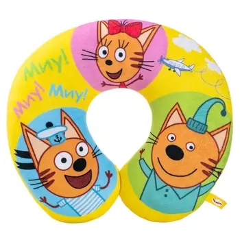 Подушка для путешествий «Три кота», мягкая игрушка 30 см