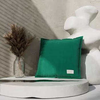 Подушка Этель, 4545+1 см, изумруд, 100% хлопок