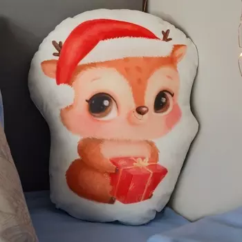 Подушка декоративная новогодняя «Этель. Оленёнок» 2735 см, велюр