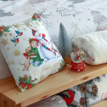Подушка "Этель" "С Новым Годом", 40*40 см, велюр, 100% п/э