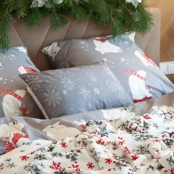 Подушка декоративная новогодняя «Этель. Снежинки», 6040 см