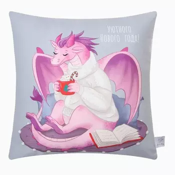 Подушка "Этель" "Тепла и уюта" 40х40 см, 100% п/э, велюр