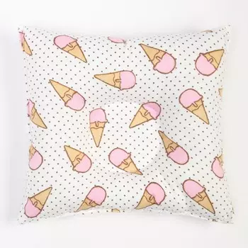 Подушка Мороженое 20х25 см, розовый, фланель 170 г/м, хлопок 100%