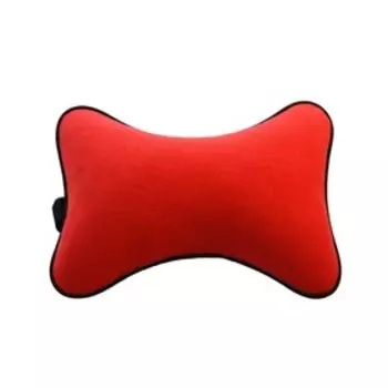 Подушка на подголовник из красного велюра
