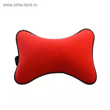 Подушка на подголовник из красного велюра
