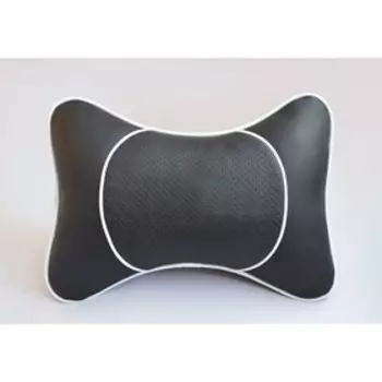 Подушка на подголовник со вставкой из черной перф. экокожи
