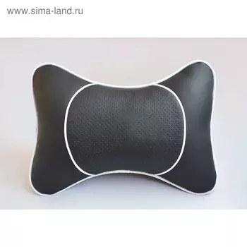 Подушка на подголовник со вставкой из черной перф. экокожи