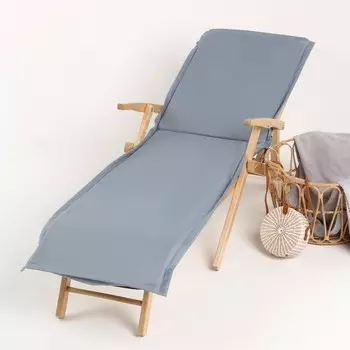 Подушка на шезлонг Этель 55х190+2 см, цвет серо-голубой, оксфорд с ВМГО, 100% полиэстер