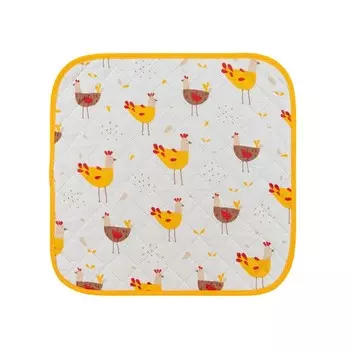 Подушка на стул Hens, размер 40х40 см, цвет желтый