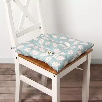 Подушка на стул «Этель. Листья», зелёный, 4040 см, 100% п/э