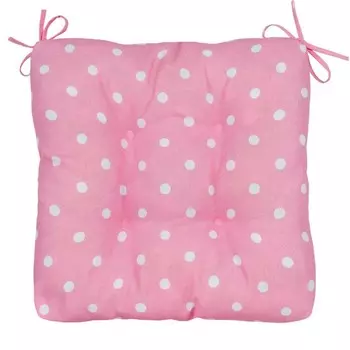 Подушка на стул Pink polka dot, размер 40х40 см, цвет розовый