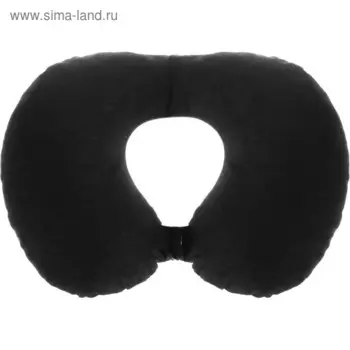 Подушка подкова из черного велюра