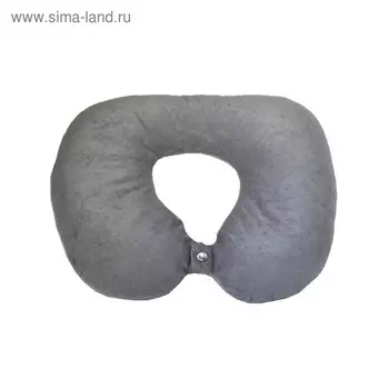 Подушка подкова из серого велюра