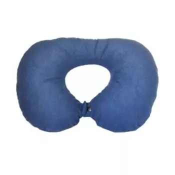 Подушка подкова из синего велюра