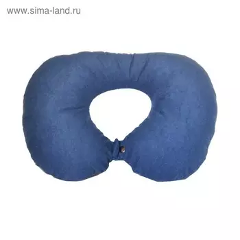 Подушка подкова из синего велюра