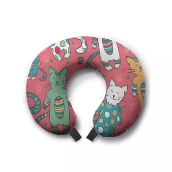 Подушка для путешествий «Коты в пижамах», размер 30х25х10 см