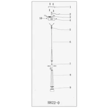 Подвес, 14Вт, LED, 10x10x120 см, цвет белый, золотой