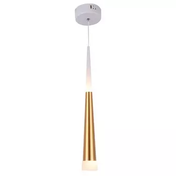 Подвес, 14Вт, LED, 10x10x120 см, цвет белый, золотой