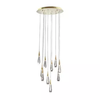 Подвес, 30Вт, LED 4000K, 40x40x120 см, цвет золотой