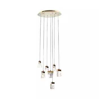 Подвес, 42Вт, LED 4000K, 40x40x120 см, цвет золотой