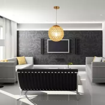 Подвес, 60Вт, E27, 25x25x120 см, цвет золотой
