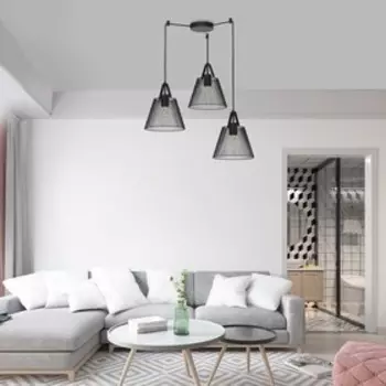 Подвес, 60Вт, E27, 40x40x150 см, цвет чёрный