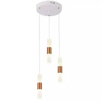 Подвес, 60Вт, LED, 25x25x120 см, цвет белый, золотой