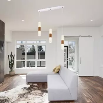 Подвес, 60Вт, LED, 58x6x120 см, цвет белый, золотой