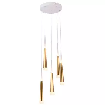 Подвес, 70Вт, LED, 30x30x120 см, цвет белый, золотой
