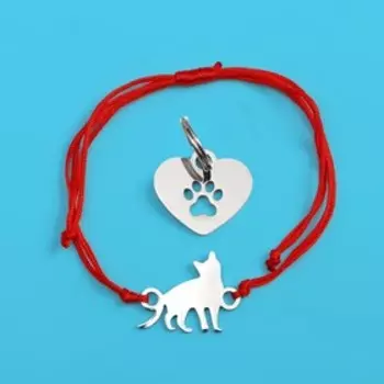 Подвес для кошки и браслет на руку «Тайская кошка»