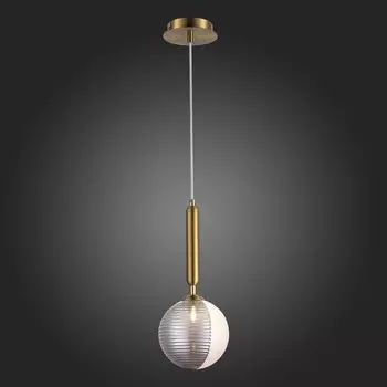 Подвес Evoluce. SLE1096-203-01. Aveiro. 1х5 Вт, G9, 4000K, 15х15х32 см, цвет матовое золото