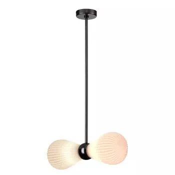 Подвес Odeon Light. Elica, 40Вт, E14, 485-740х450х146 мм, цвет чёрный хром, белый матовый