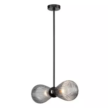 Подвес Odeon Light. Elica, 40Вт, E14, 485-740х450х146 мм, цвет чёрный хром, дымчатый