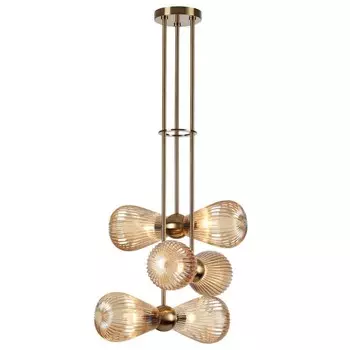 Подвес Odeon Light. Elica, 40Вт, E14, 670-1020х500 мм, цвет золотой, янтарный