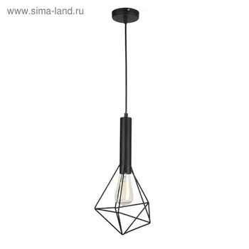 Светильник подвесной Maytoni T021-01-B, 1хE27, 60Вт, 20х20х117 см, цвет чёрный