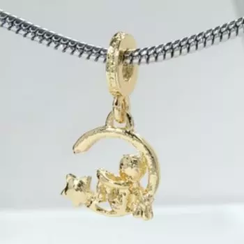 Подвеска "Ангел" со звездой, цвет белый в золоте