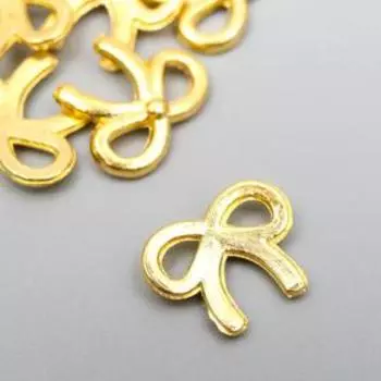 Подвеска бантик, цвет золото 1х1 см