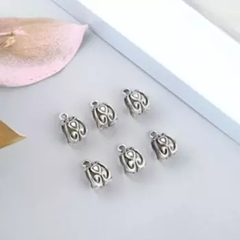 Подвеска "Бейл", цвет серебро 0,7х1,3 см