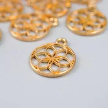 Подвеска "Цветочный круг" цвет золото 1,4Х1,6 см