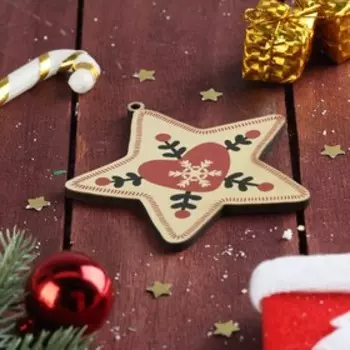 Подвеска для декора "Ёлочные украшения" (набор 6 шт) 6х5 см