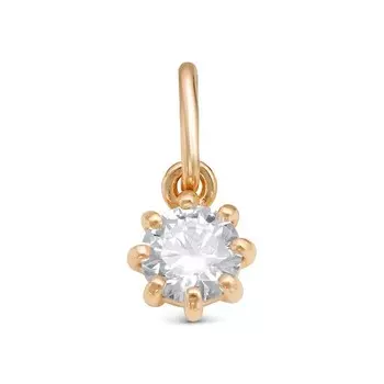 Подвеска «Фианит», розовое золочение, цвет белый