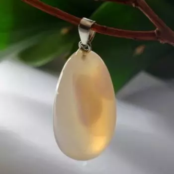 Подвеска галтовка обработанная "Агат бразильский"