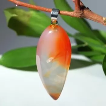 Подвеска капля гранёная "Сердолик"
