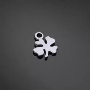 Подвеска «Клевер» 11х9мм, цвет серебристый (набор10шт)