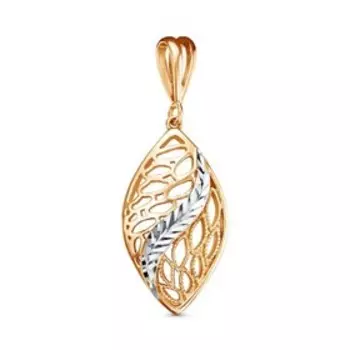 Подвеска "Колосок" эллипс, розовое золочение