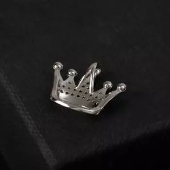 Подвеска "Корона" свет, цвет белый в серебре, 1,5 см