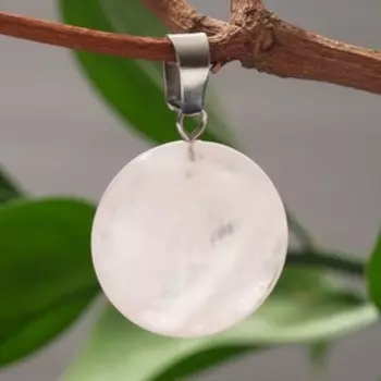 Подвеска круг d=1,7см "Кварц розовый"