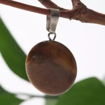 Подвеска круг d=1,7см "Тигровый глаз"