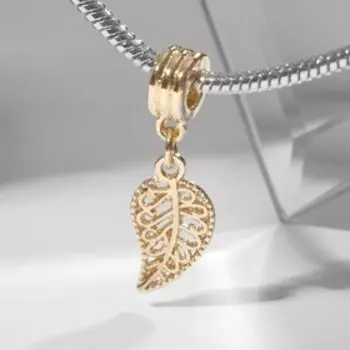 Подвеска «Лист», цвет золото