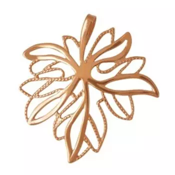 Подвеска "Листочек" кленовый, позолота